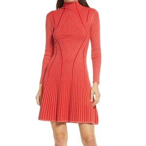 French Connection Mari Rib Knit Long Sleeve Minidress